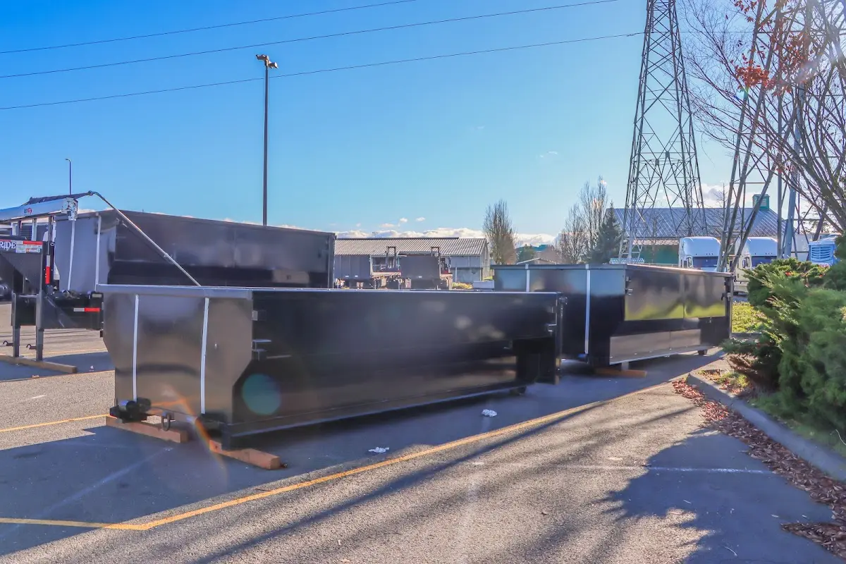 Roll-off dumpster ready for waste disposal at job site for 30 Yard Dumpster Rental in Jamesburg